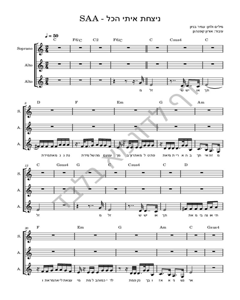 ניצחת איתי הכל (מקהלת נשים)-image